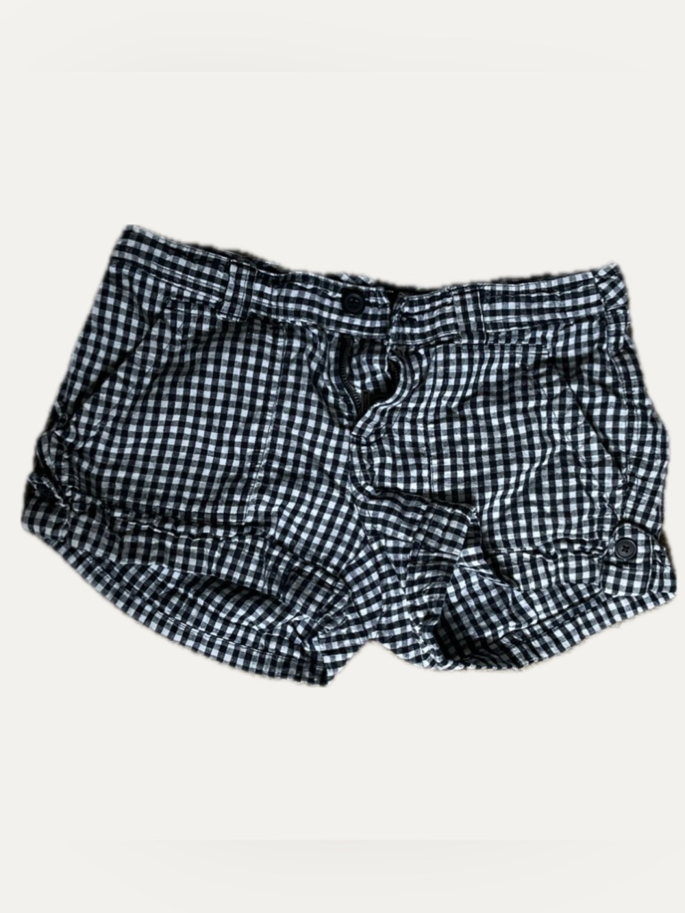 GAP Black & White Gingham High-Waist Women’s Shorts